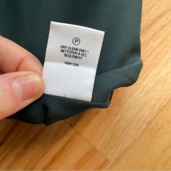 10 Crosby Derek Lam Forest Green Abstract Print Stretch Silk Spaghetti Stap Top - Picture 8 of 10